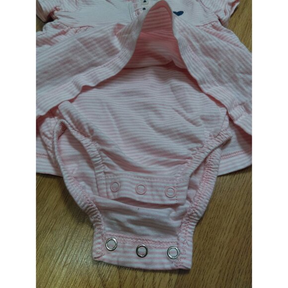 Carter's Baby Girl's  Pink White Stripe One Piece Bubble Romper Dress 3 Months - Picture 6 of 7